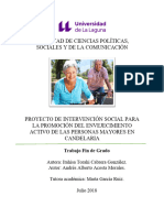 Proyecto de Intervencion Social para La Promocion Del Envejecimiento Activo de Las Personas Mayores en Candelaria.