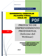 Proyecto Emprendimiento Profesional - Informe Filosofia