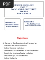 Sociology Social Institution