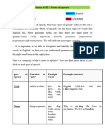 Cours N°02 Parts of Speech