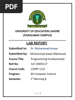 Lab Report Awais Mahmood