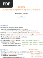 Slides CS101 5 Structures and Classes