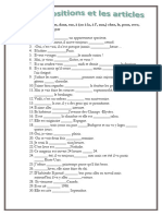 Prepositions Et Articles Exercice Controle Devaluation Exercice Grammatical Feuille 120226