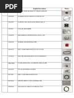 Paragon Common Parts List