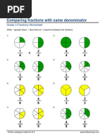 Grade 3 Comparing Fractions Same Denominator D