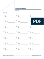 Grade 3 Fractions To Decimals A