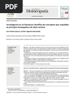 Homeopatía: Investigación en La Literatura Cientíica de Conceptos Que Respaldan El Principio Homeopático de Dosis Mínima