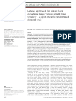 Clinical Oral Implants Res - 2016 - Baldini - Lateral Approach For Sinus Floor Elevation Large Versus Small Bone Window