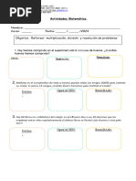 Problemas Matematicos 4°