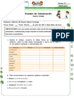 Examen de Comunicación Cuarta Unidad