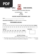 Pp2 Form 3 Mathematics December 2023 Holiday Assignment Assignments - Form 3 - Mathematics