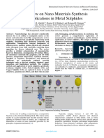 Mini Review On Nano Materials Synthesis and Applications in Metal Sulphides