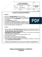 3ºtri - Trabalho de Rec - Matemática 4º Ano - 2023