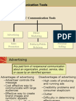 IMC Communication Tools: Advertising Direct Marketing Interactive/ Internet Marketing