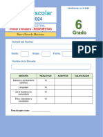 RESPUESTAS Evaluacion Trimestral 1 Sexto Grado 2023 2024