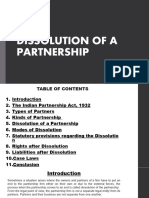 Dissolution of A Partnership