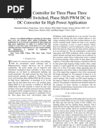 AI Based Controller For Three Phase Three Level, Soft Switched, Phase Shift PWM DC To DC Converter For High Power Application