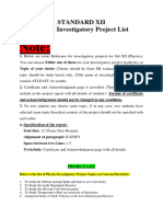 STD-12 Physics Investigatory Project List With Certificate and Acknowledgement