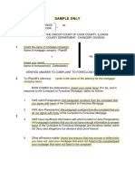 Sample Foreclosure Answer