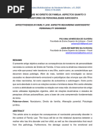 Afetividade No Direito de Familia Aspectos Quanto o Transtorno de Personalidade Narcisista