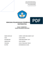 RPP 1 Lembar Matematika Kelas 7 Semester 1