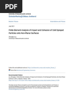 Finite Element Analysis of Impact and Cohesion of Cold Sprayed Pa