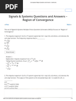 Convergence Region Questions and Answers - Sanfoundry