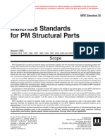 Mpif 35-2007 粉末冶金结构零件材料标准简介