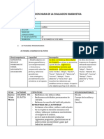 Programacion Diaria de La Evaluacion Diagnostica