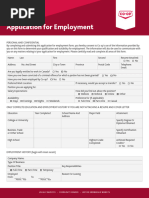 Retail Job Application Form