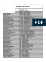 1 Fase Omif 2020 - Resultado Medalhista de Prata