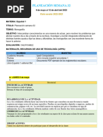 PLANEACIÓN Semana 32 - 1ero Español