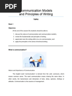 Week 1 - Communication Models Principles of Writing