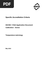 Calibration ISO IEC 17025 Annex Temperature Metrology