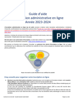 Guide Etudiant - Aide À L'inscription Administrative en Ligne - 2023-2024