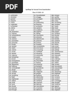 IV STD II Term Spellings