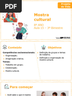 Mostra Cultural: 8º ANO Aula 15 - 3º Bimestre