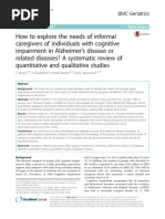 How To Explore The Needs of Informal Caregivers of Individuals With Cognitive Impairment in Alzheimer's Disease or Related Diseases