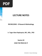 Lecture Notes: RSCH8122042 - IS Research Methodology