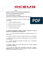 Exercícios para Verificação de Aprendizagem Setembro 2023