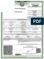 Estados Unidos Mexicanos Acta de Divorcio: Datos de Los Divorciados
