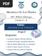 Taller 1, Grupo D Mecanica de Fluidos