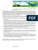 Política Salud Mental, Fatiga y Somnolencia Ver. 00