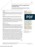 Prevalence of Dyslipidemia and Availability of Lipid-Lowering Medications Among Primary Health Care Settings in China