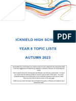 Year 8 Autumn Topic Lists 23