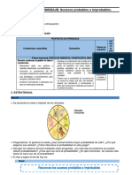 Sesion de Aprendizaje Sucesos Probables o Improbables - Matemática 4to Grado