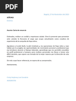 Carta de Renuncia