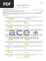 CE EVALUATION EXAM No. 5 - Buoyancy, Equilibrium, Fluid Flows (Answer Key)