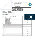 Daftar Hadir Peserta Sanlat SMP