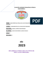 Caracteristicas Fisicas de Los Estudiantes de Educacion Primaria